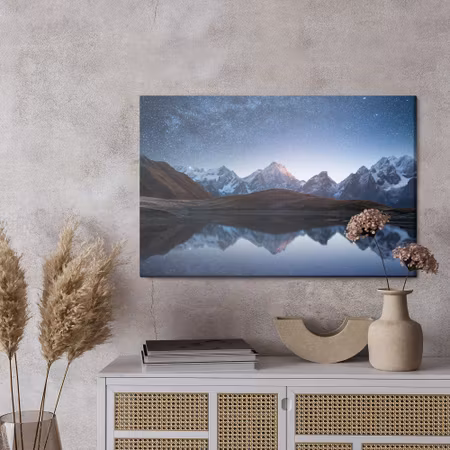 Canvastavla - Mountain landscape at night