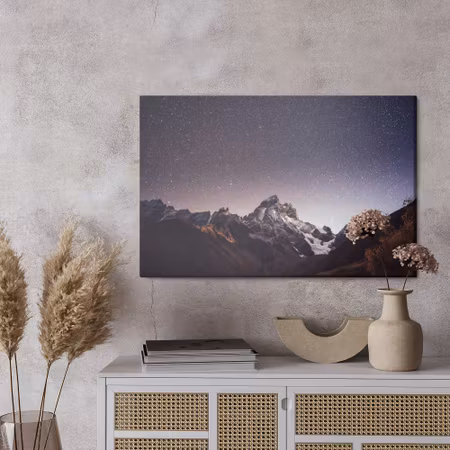 Canvastavla - The starry sky in the mountains