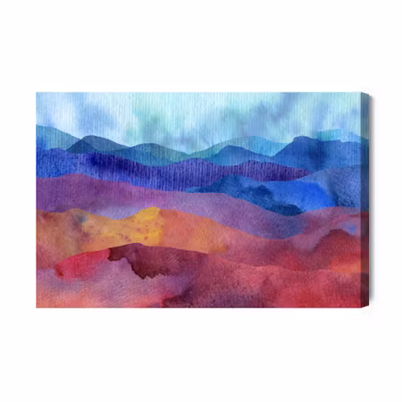 Canvastavla - Colorful abstract mountain ranges