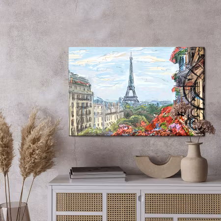 Canvastavla - Paris as drawn