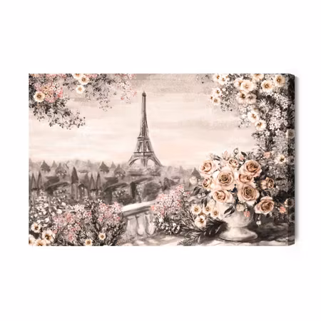 Canvastavla - A flowery terrace overlooking the eiffel