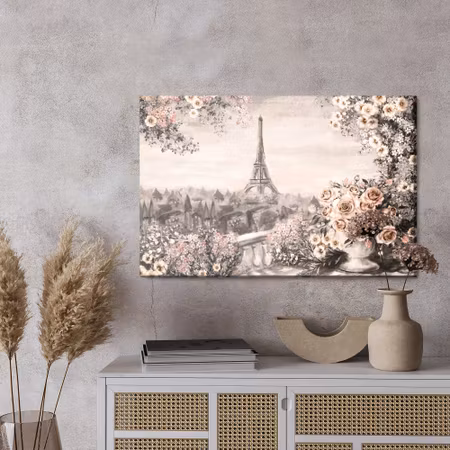 Canvastavla - A flowery terrace overlooking the eiffel