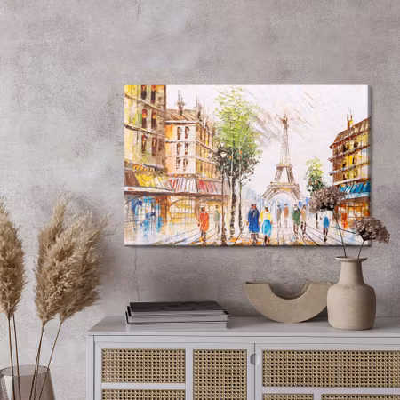 Canvastavla - Paris street overlooking the eiffel tower