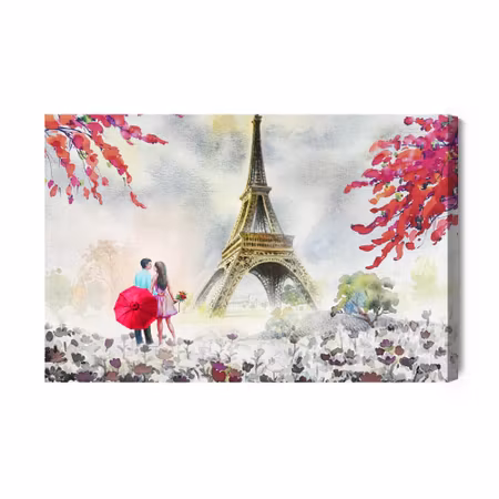 Canvastavla - In love by the eiffel tower