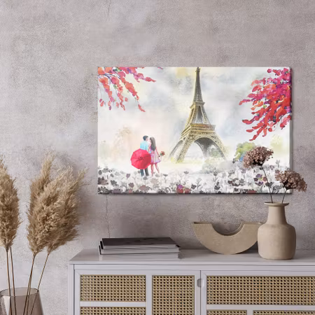 Canvastavla - In love by the eiffel tower