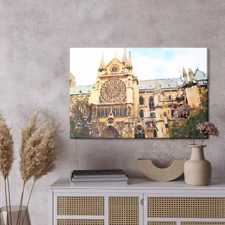 Canvastavla - Notre dame cathedral as painted