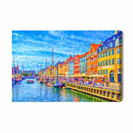 Canvastavla - The nyhavn canal in the center of