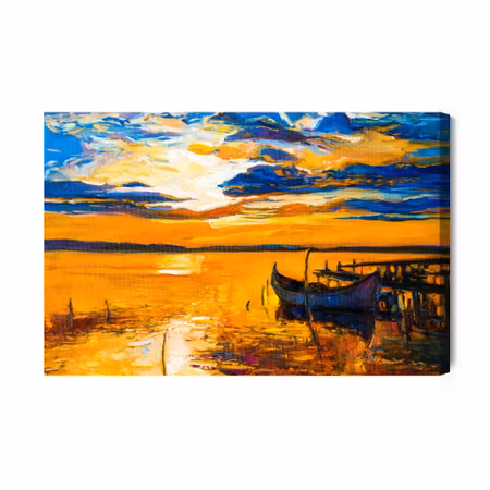 Canvastavla - Colorful sunset over the water