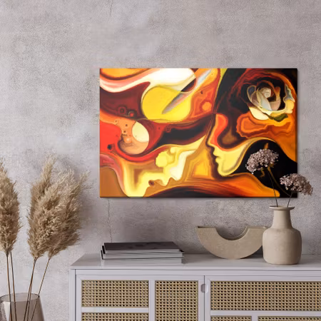 Canvastavla - Abstract human faces