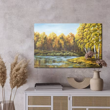 Canvastavla - Landscape with a lake