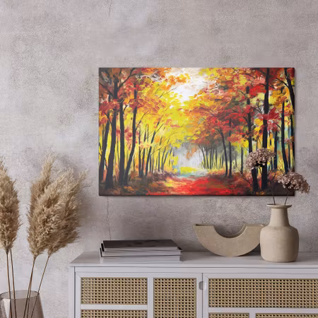 Canvastavla - A forest landscape in autumn colors