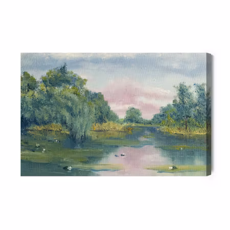 Canvastavla - Forest over the water