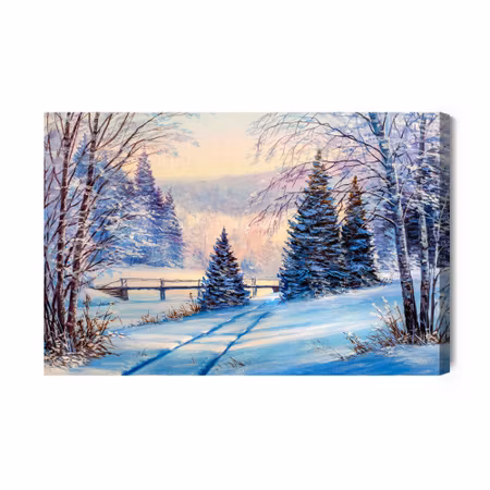 Canvastavla - Winter forest landscape