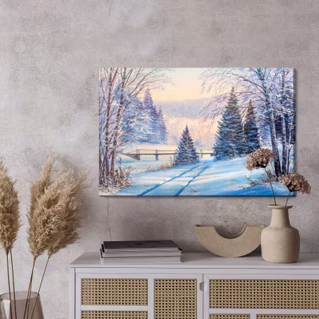 Canvastavla - Winter forest landscape