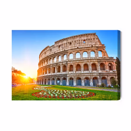 Canvastavla - The colosseum at sunrise 3d