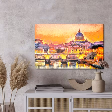 Canvastavla - St. peter in the vatican as painted