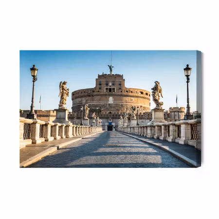 Canvastavla - 3d view of the castle of st. angelo in