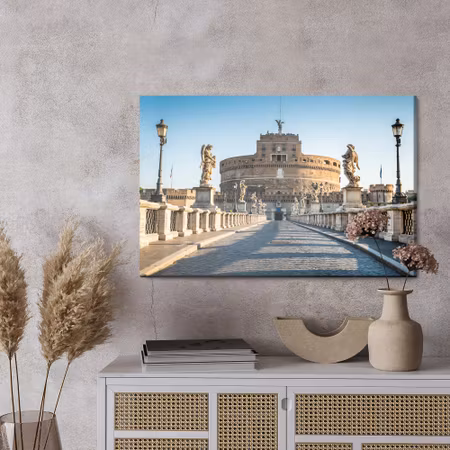 Canvastavla - 3d view of the castle of st. angelo in