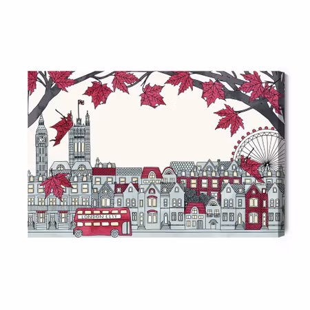 Canvastavla - London buildings as drawn