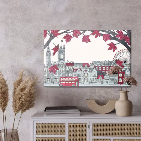 Canvastavla - London buildings as drawn