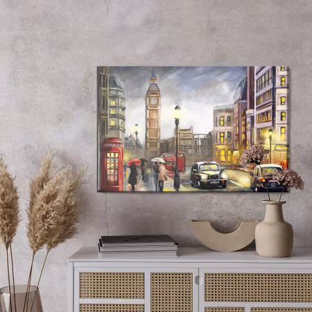 Canvastavla - A cloudy day in london