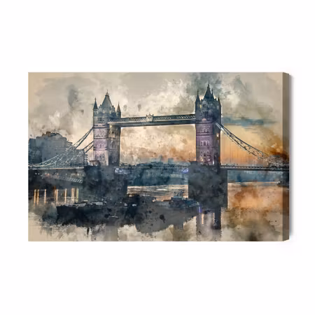 Canvastavla - The view of the tower bridge painted