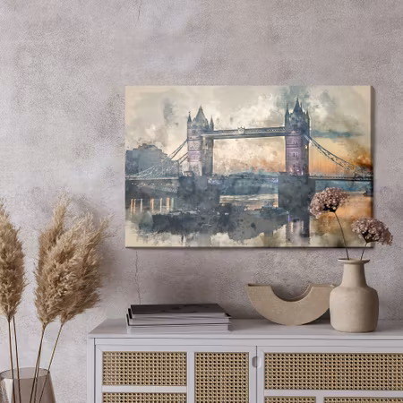 Canvastavla - The view of the tower bridge painted