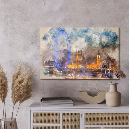 Canvastavla - Panorama of london painted with