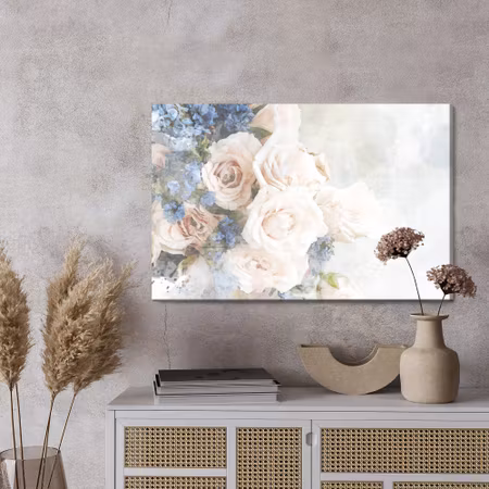 Canvastavla - Pastel roses painted in watercolor