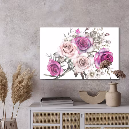 Canvastavla - Delicate roses like painted with