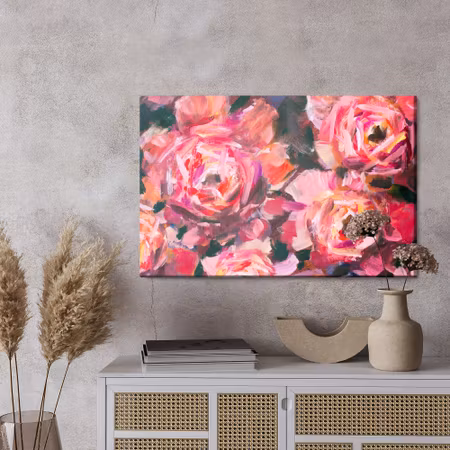 Canvastavla - Abstract painting of roses