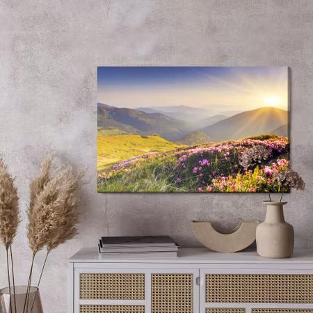 Canvastavla - Sunset in the mountains