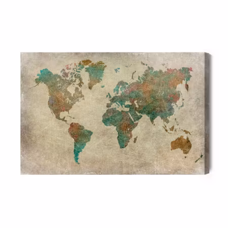 Canvastavla - Vintage world map