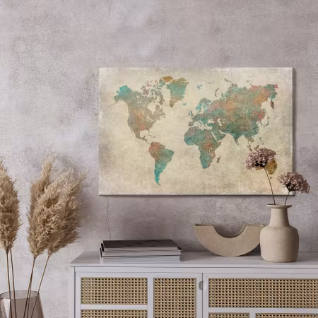 Canvastavla - Vintage world map