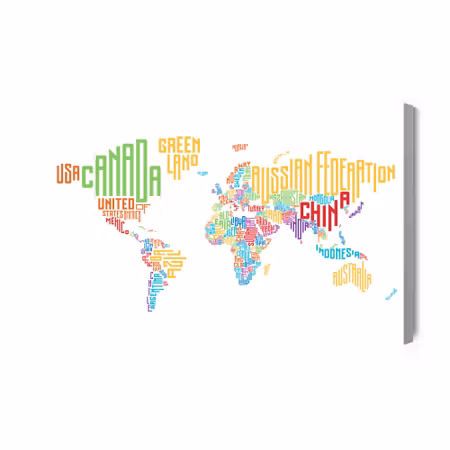 Canvastavla - World map - subtitles