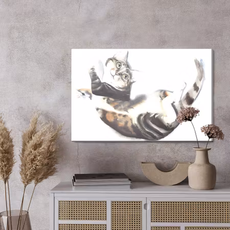 Canvastavla - Cat painted with watercolor