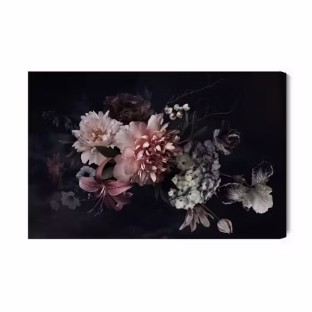 Canvastavla - Peonies on a dark background