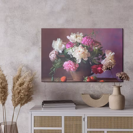 Canvastavla - Peonies with fruit