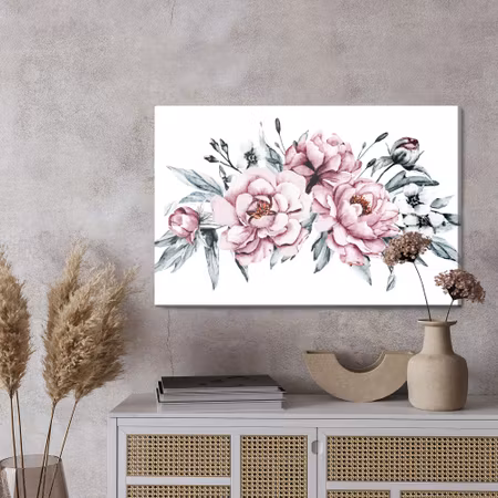 Canvastavla - Composition of peony flowers
