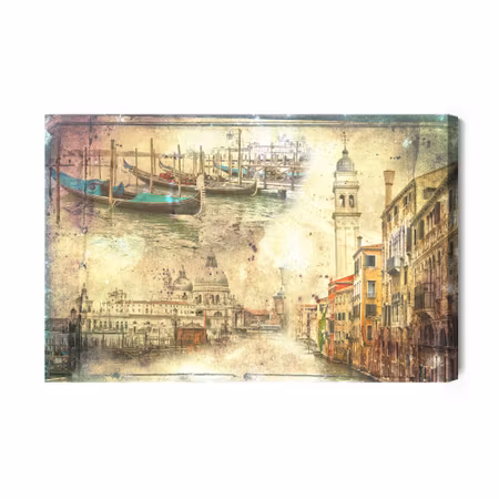 Canvastavla - Venice in vintage style