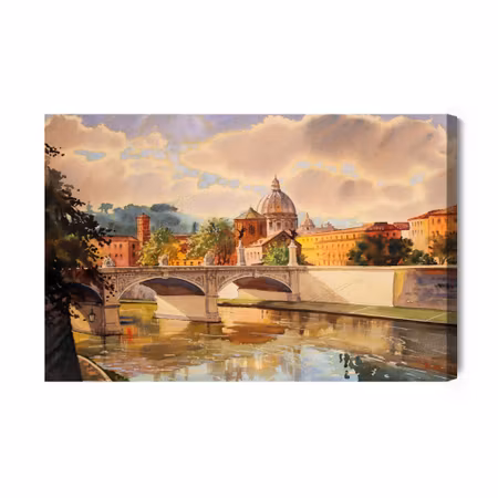 Canvastavla - The tiber river in rome