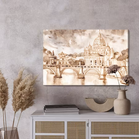 Canvastavla - Rome painted with watercolor