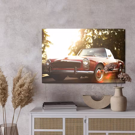 Canvastavla - Red retro car