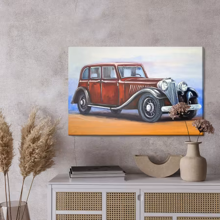 Canvastavla - Red vintage car