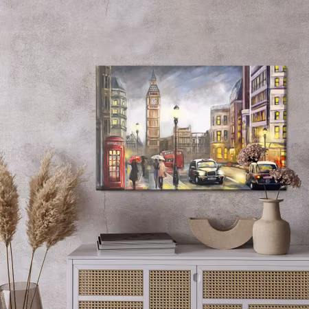 Canvastavla - Cars and bus in london