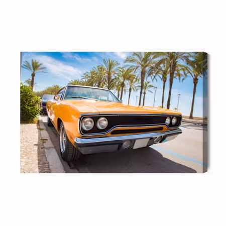 Canvastavla - Orange american car