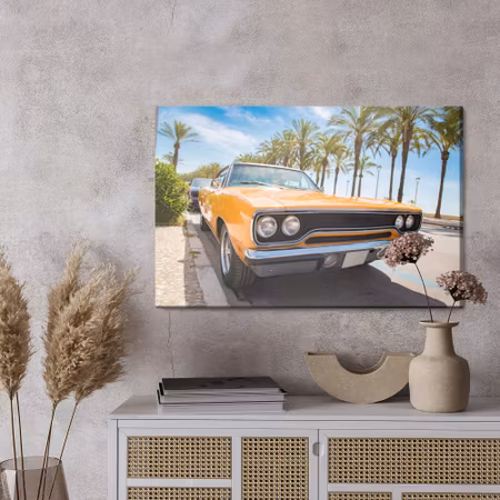 Canvastavla - Orange american car