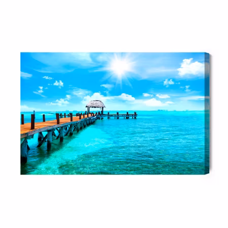 Canvastavla - A pier in the caribbean sea