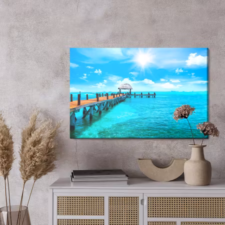 Canvastavla - A pier in the caribbean sea