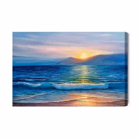 Canvastavla - Painted sunset over the sea